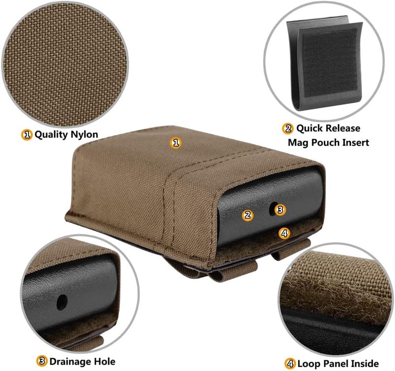 KRYDEX 5.56 Magazine Pouch,MOLLE Mag Holder with Quick Release Magazine Pouch Insert - Image 2